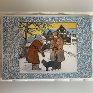 Villeroy & Boch porcelain postcard: "Winter walk"